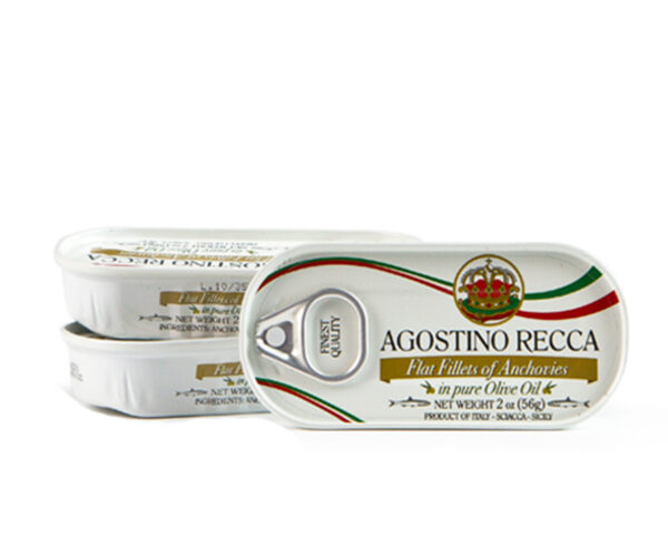 agostino recca flat fillets of anchovies 2oz tin