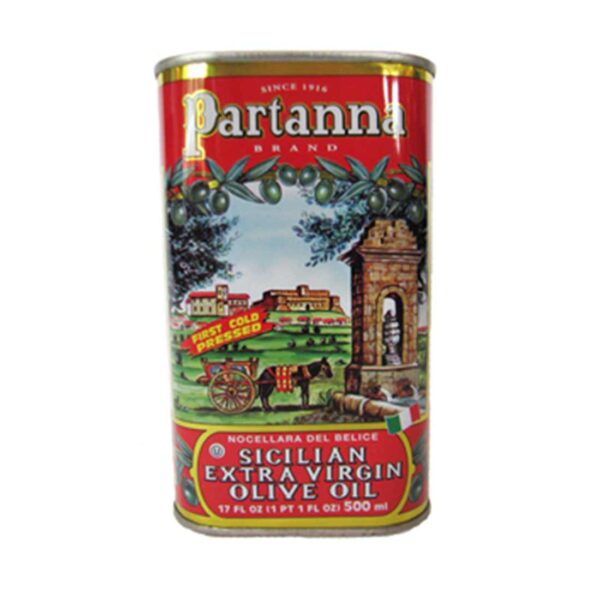 partanna brand sicilian extra virgin olive oil 17oz tin