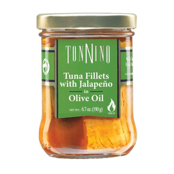 tonnino tuna fillets with jalapeno in olive oil